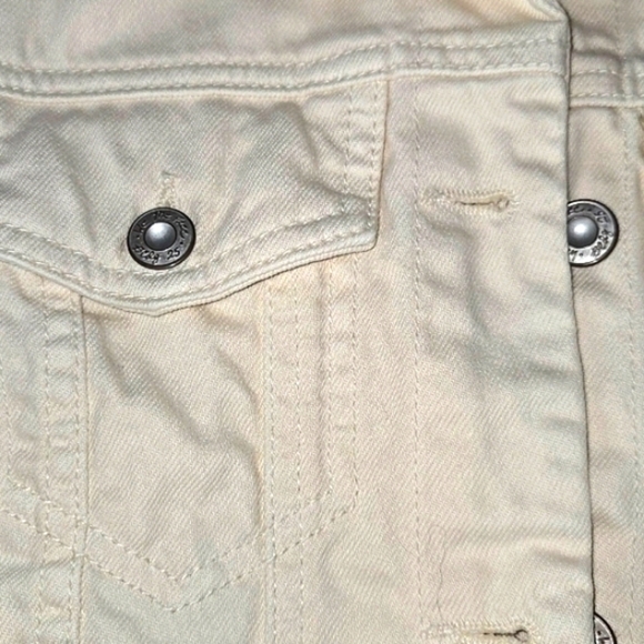 Free People Women's Rumors Denim Jacket Size S ivory - Picture 7 of 13